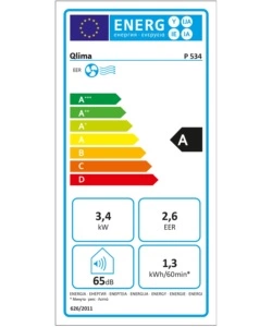 CONDIZIONATORE PORTATILE QLIMA "P534" CON SISTEMA COOL-DOWN 12.000 BTU